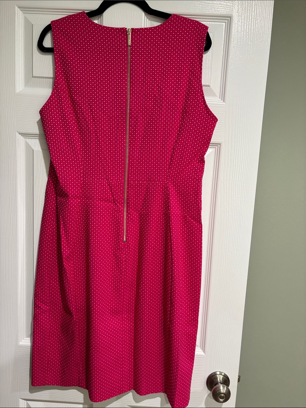Calvin Klein Hot Pink Polka Dot Sleeveless Sheath Dress - Picture 2 of 3
